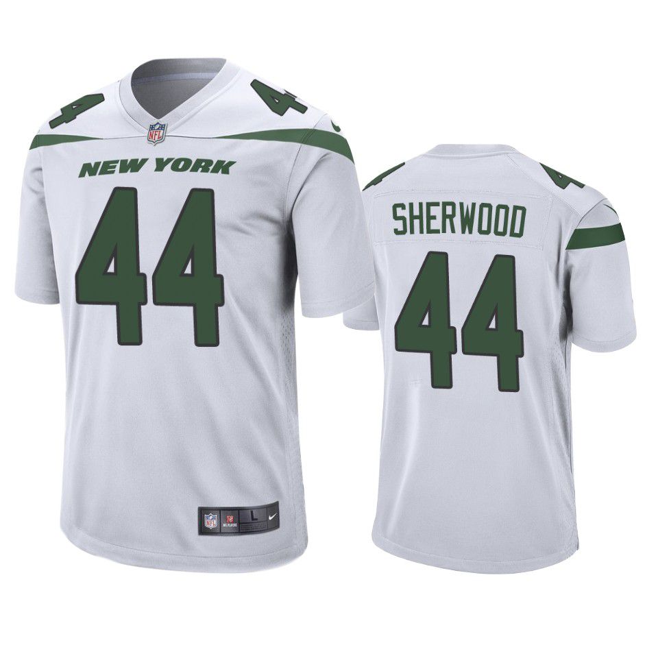 Men New York Jets 44 Jamien Sherwood Nike White Game NFL Jersey